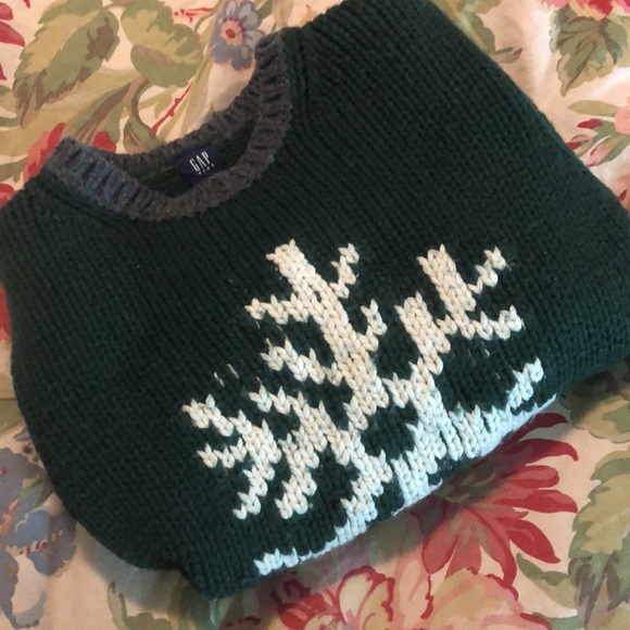 VINTAGE ‘03 Gap Kids Size XS (4) Unisex Kids Crewneck SNOWFLAKE Cotton Wool NEW - Picture 7 of 13